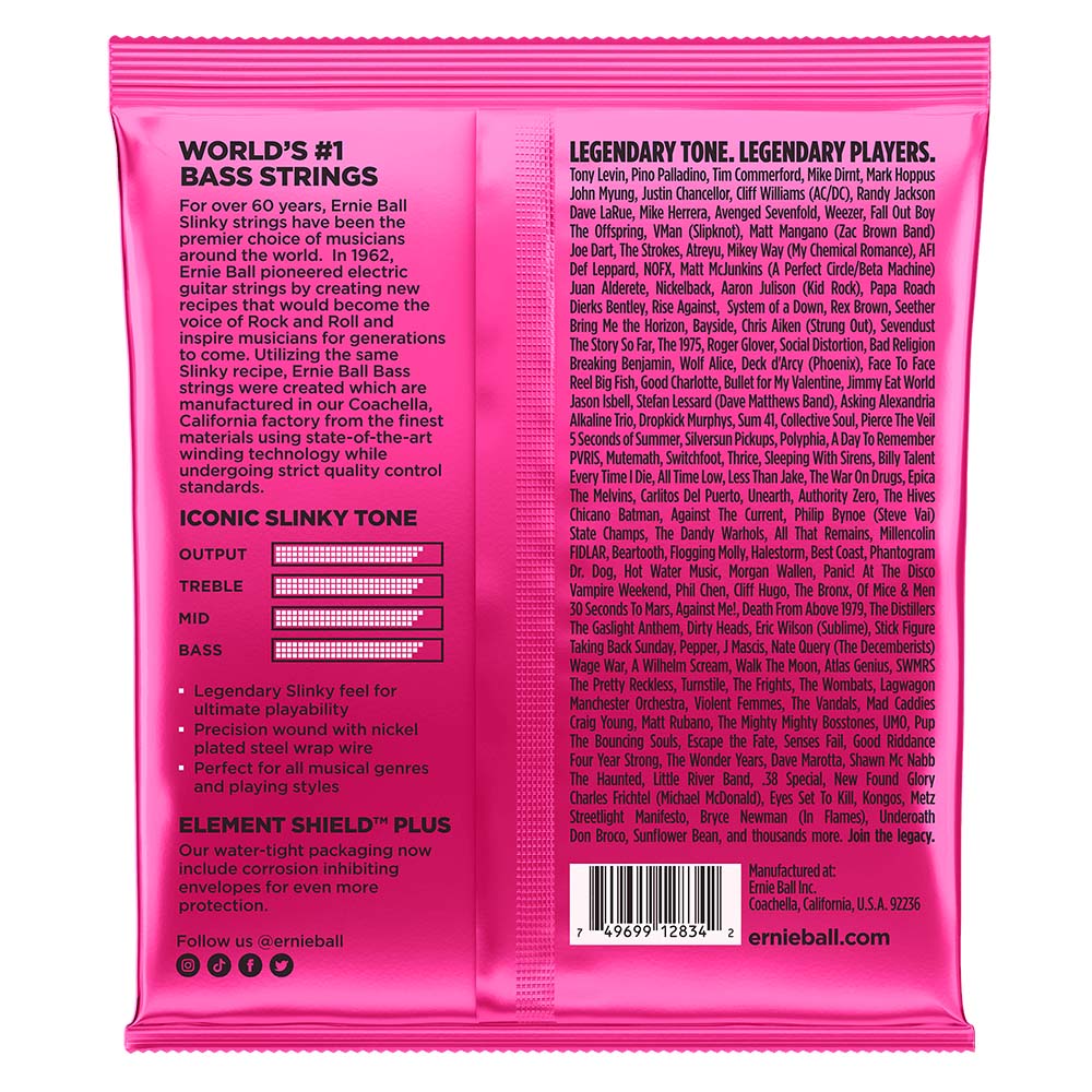 Ernie Ball Super Slinky Nickel Wound Electric Bass Strings 45-100 Gauge-accessories-Ernie Ball-Hermes Music
